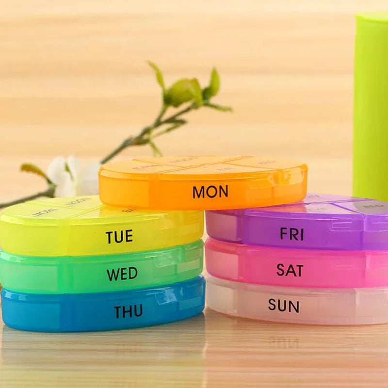 7-day pill box Oval pill box 4 times a day pill case