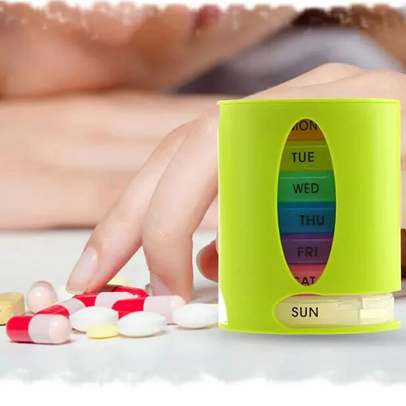 7-day pill box Oval pill box 4 times a day pill case