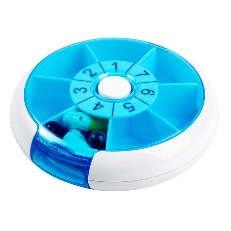 7-day rotating pill box, 7-grid pill case