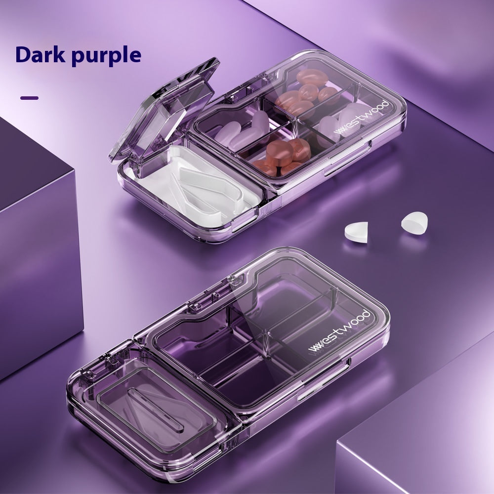 Pill Splitter Pill Box Set 4 Partition Pill Box