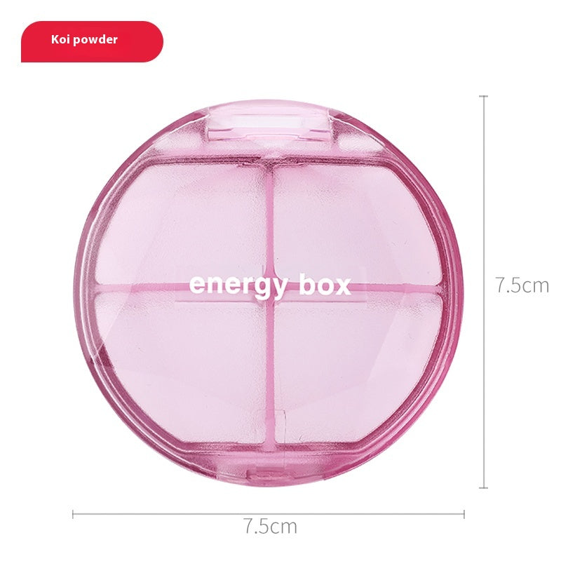 Mini portable 7-day pill box 4 partitions 5 partitions pill box