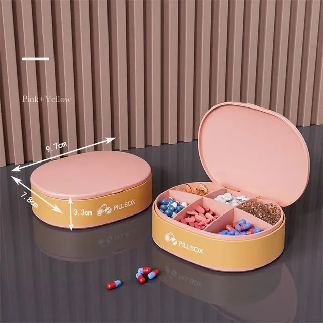 Pill Storage Box 6 Partition Pill Box 3 Color Options