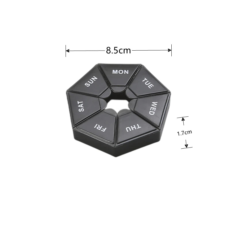 7-partition 7-day pill storage box small size