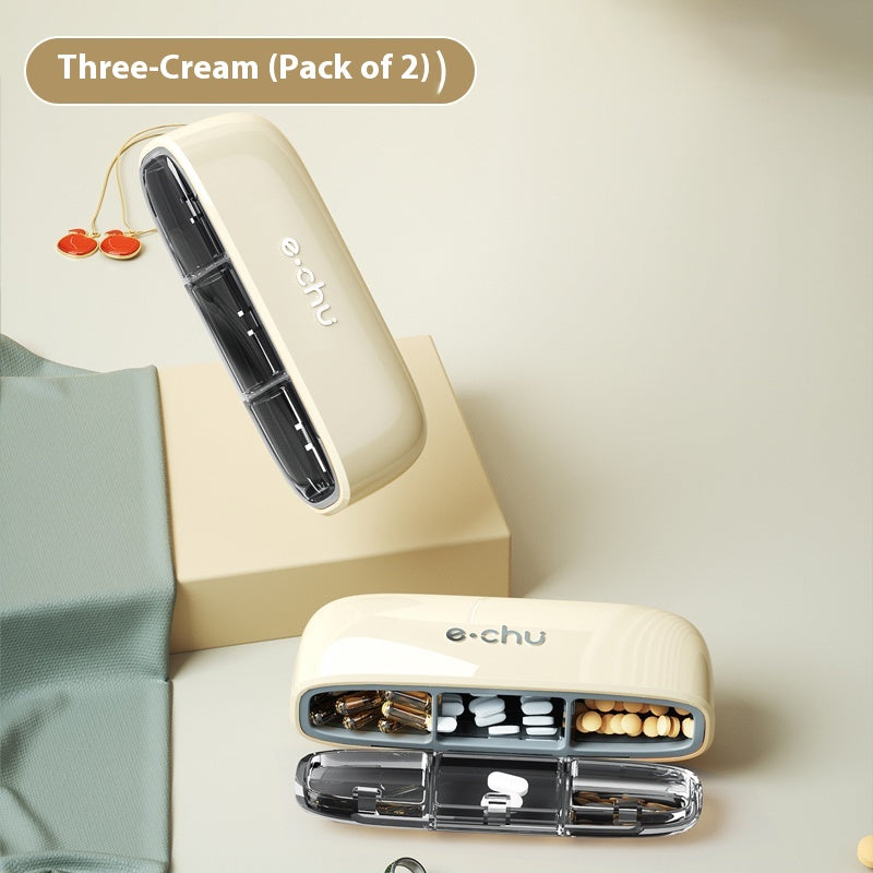 Portable pill box for three meals a day Crescent shape pill case